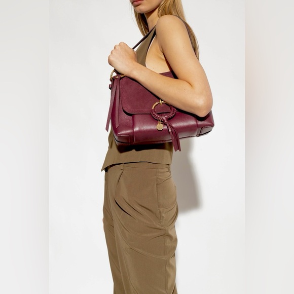 See By Chloé Burgundy Crossbody/shoulder Suede Leather bag  14” x 8” - Picture 3 of 16